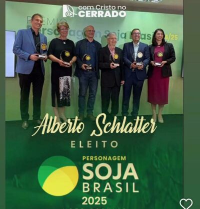 Imagem da notícia Chapadão do Sul brilha no agro com vitória de Alberto Schlatter no Prêmio Soja Brasil
